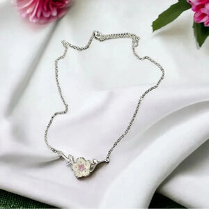 2 LEFT! Silver Cherry Blossom Pendant Necklace